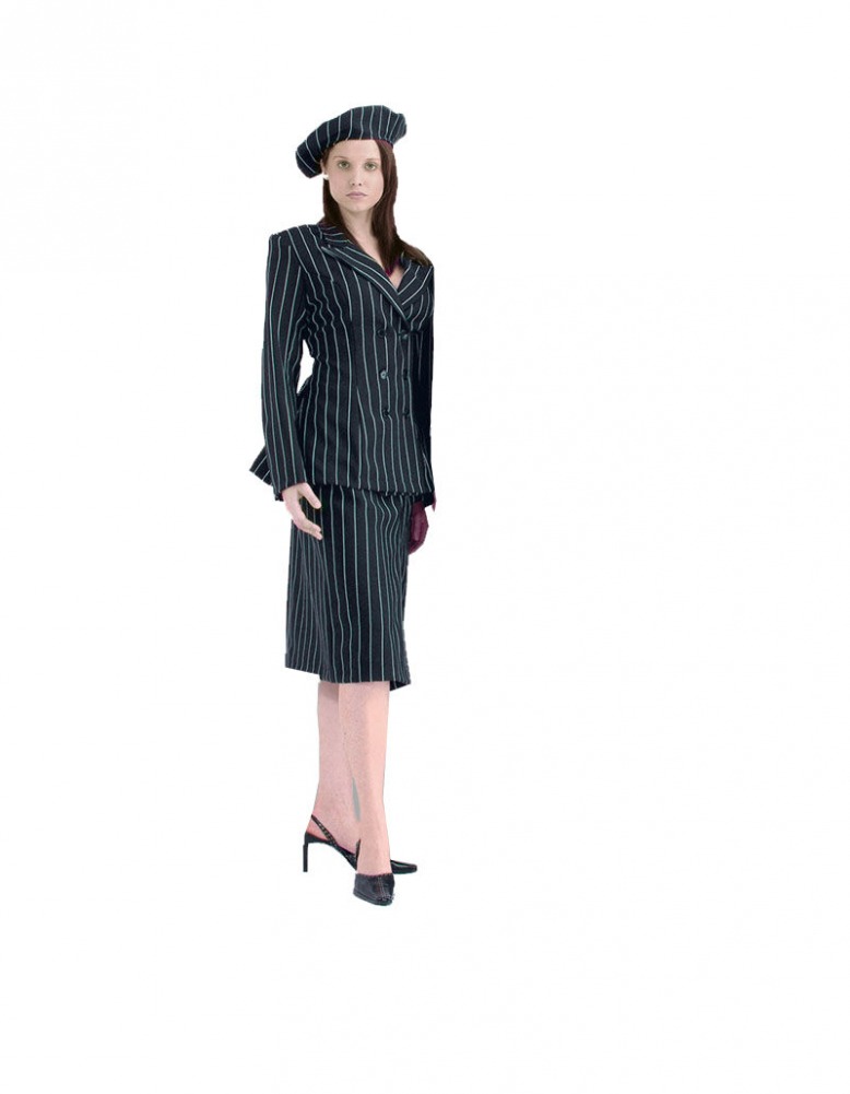 Ladies Quality Gangster Costume Size 10 - 12 Image